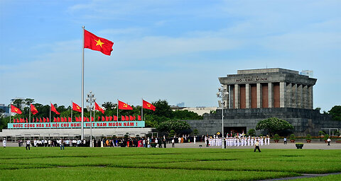 Flag Raising Ceremony at Uncle Ho's Mausoleum - President Ho Chi Minh