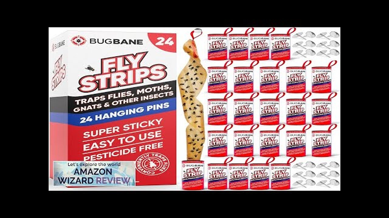 24 Fly Strips Indoor Sticky Hanging with Pins. Paper Tape for Indoors Review