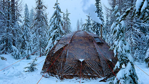 Winter Camping with Russian Bear UP-5 Hot Tent