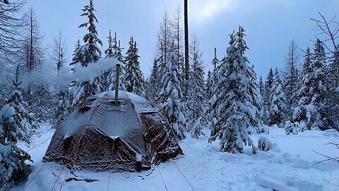 Winter Camping with Russian Bear UP-5 Hot Tent