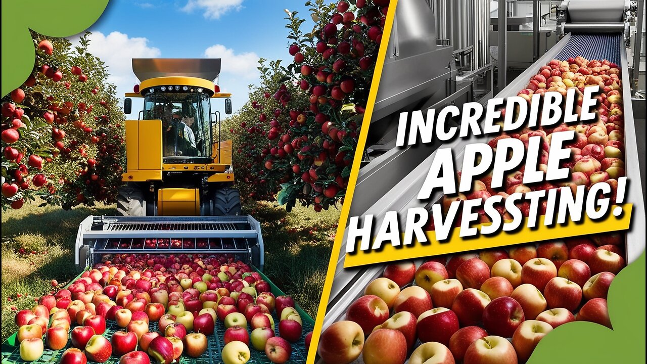 Modern Apple Harvesting and Processing: Incredible Agriculture Technology in Action!