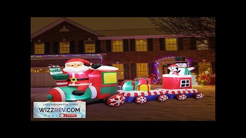 High Quality Christmas Inflatable Led Light-Up Santa Claus Train With Gift Box Review