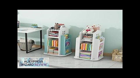 Children's Bookshelf 360° Rotating Cartoon Books Rack Floor Simple Child Book Shelf Review