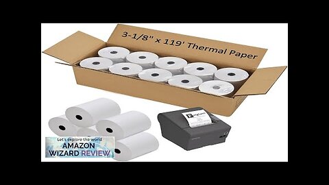 Thermal Receipt Paper Rolls 3-1/8" x 119' Thermal Paper Cash Register POS Review