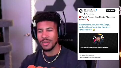 LowTierGod Rants About His Twitch Suspension Then Gets Mad At Black People Randomly [REUPLOAD]