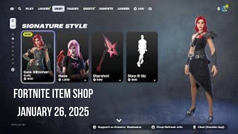 Fortnite Item Shop|January 26, 2025(*New* Gala Glimmer Skin)