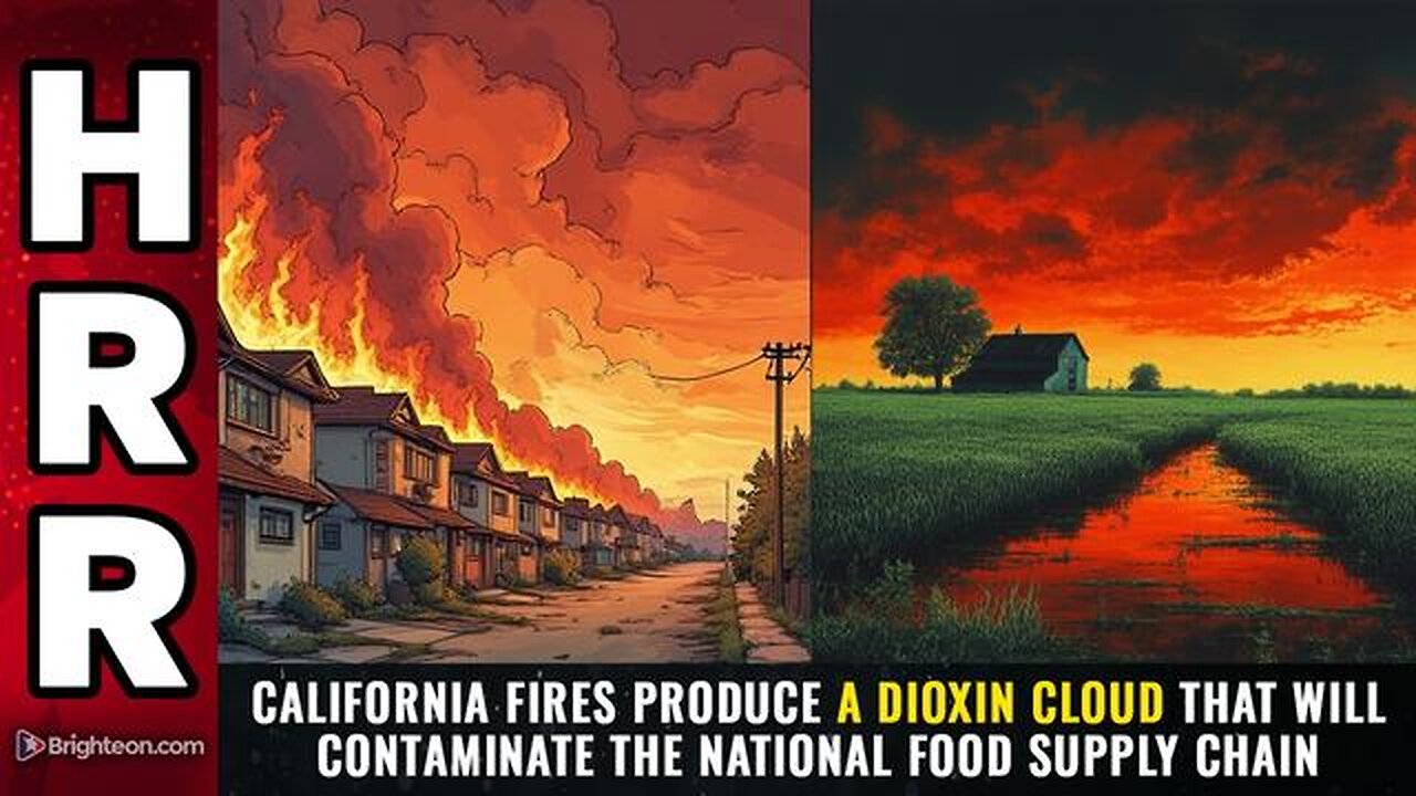 CALIFORNIA FIRES PRODUCE A DIOXIN CLOUD THAT WILL CONTAMINATE THE NATIONAL FOOD SUPPLY CHAIN