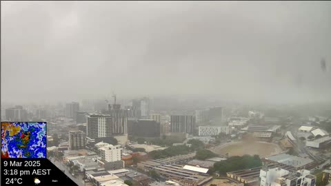 Hurricane Alfred in Brisbane Australia weakens