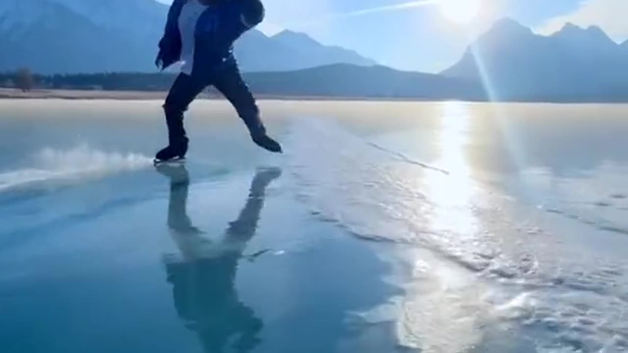 Skating on the frozen river is beautiful nature video 2025 skc.com 25