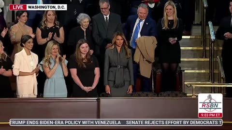 NOW: First Lady Melania Trump arrives for Trump’s first joint address to Congress of his second term