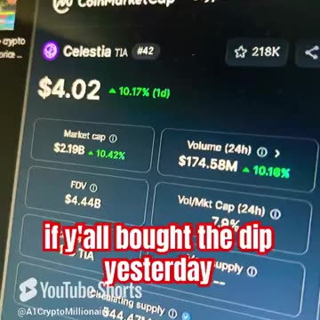 celestia tia crypto coin price prediction! March bull run is here! #fyp