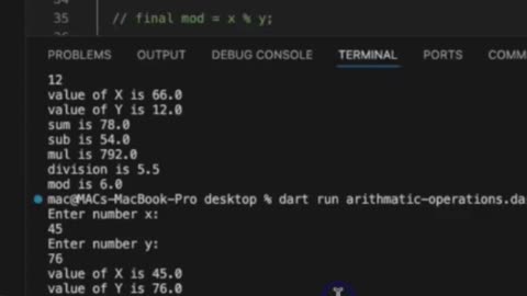 Perform Arithmetic Operations in Dart #subscribe #coding #dartprogramming #programming #ai