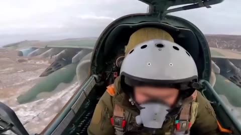 Su-25 attack aircraft of the Russian Aerospace Forces attacking enemy units