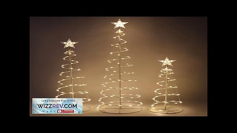 Joiedomi 3 Packs Spiral Tree Christmas Decoration Outdoor 218 LED Xmas Tree Review