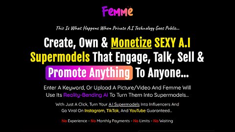 Generate Ultra-Realistic AI Girls: Femme empowers you to own and monetize AI supermodels