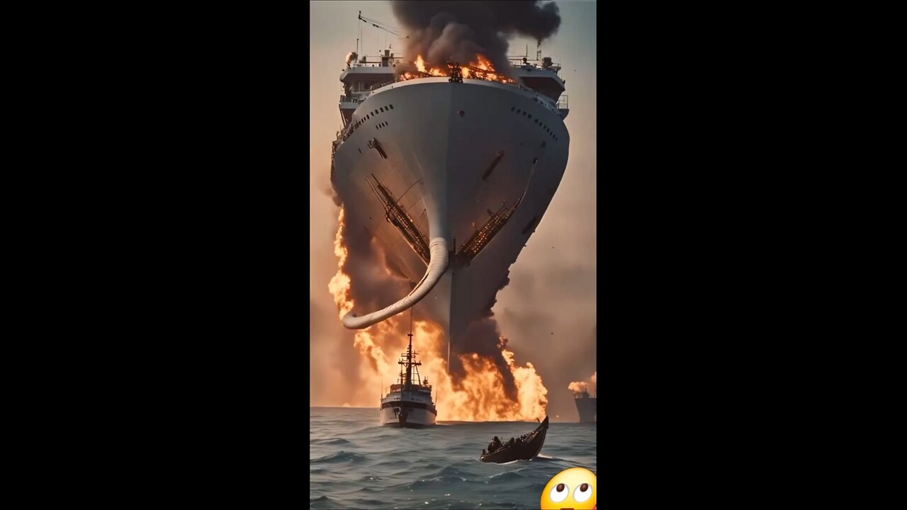 Fire on ship 😧🚢