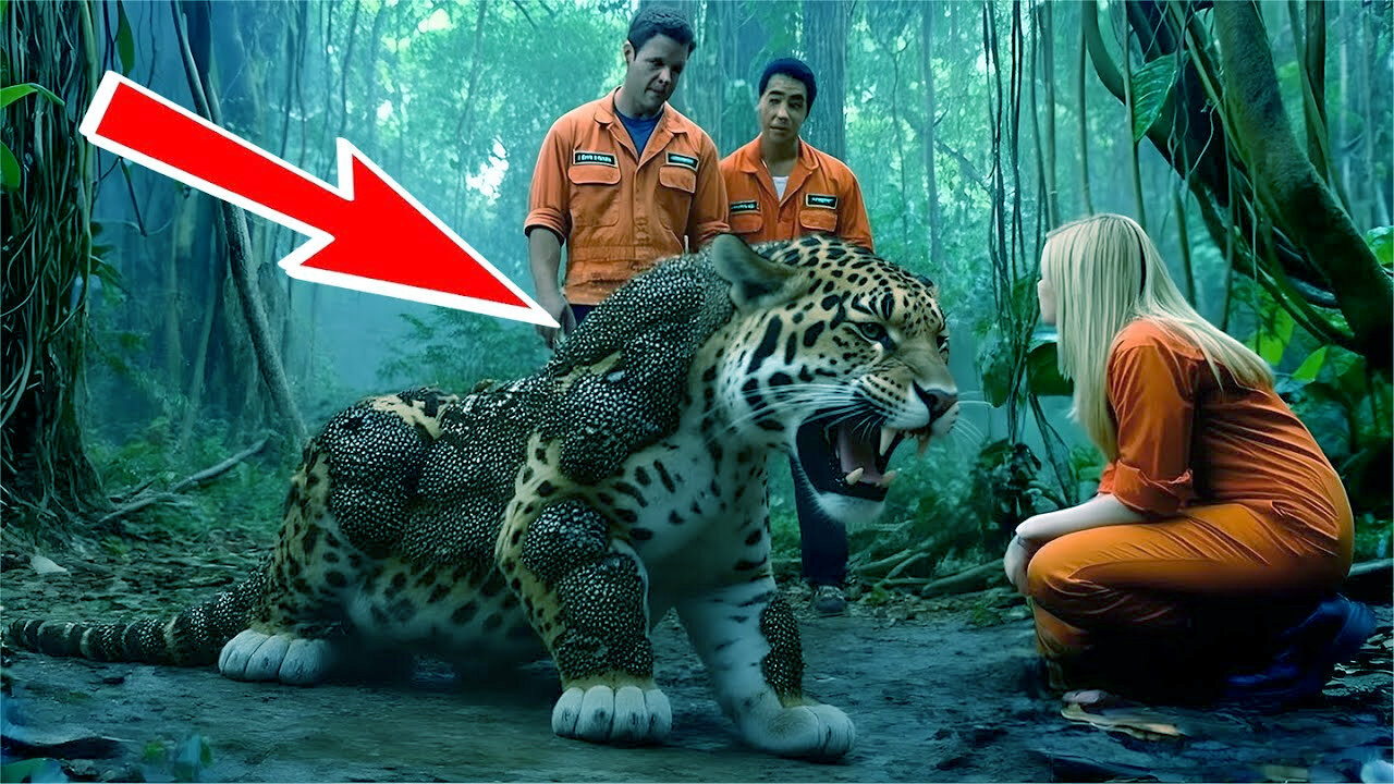 Jaguar covered in millions of parasitic barnacles, successfully rescued by a rescue team.