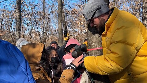 Fifth graders tap maple trees at Boone County Nature School