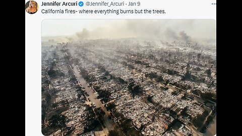 Notice the trees still seem fine with houses & cars burned to a crisp. Strange.