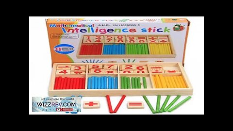 Children's math teaching aids counting sticks arithmetic learning box wooden educational Review