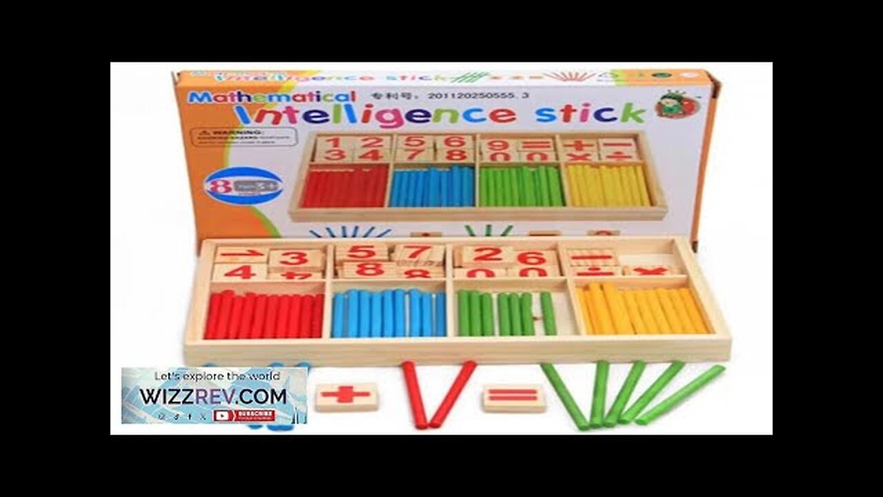 Children's math teaching aids counting sticks arithmetic learning box wooden educational Review