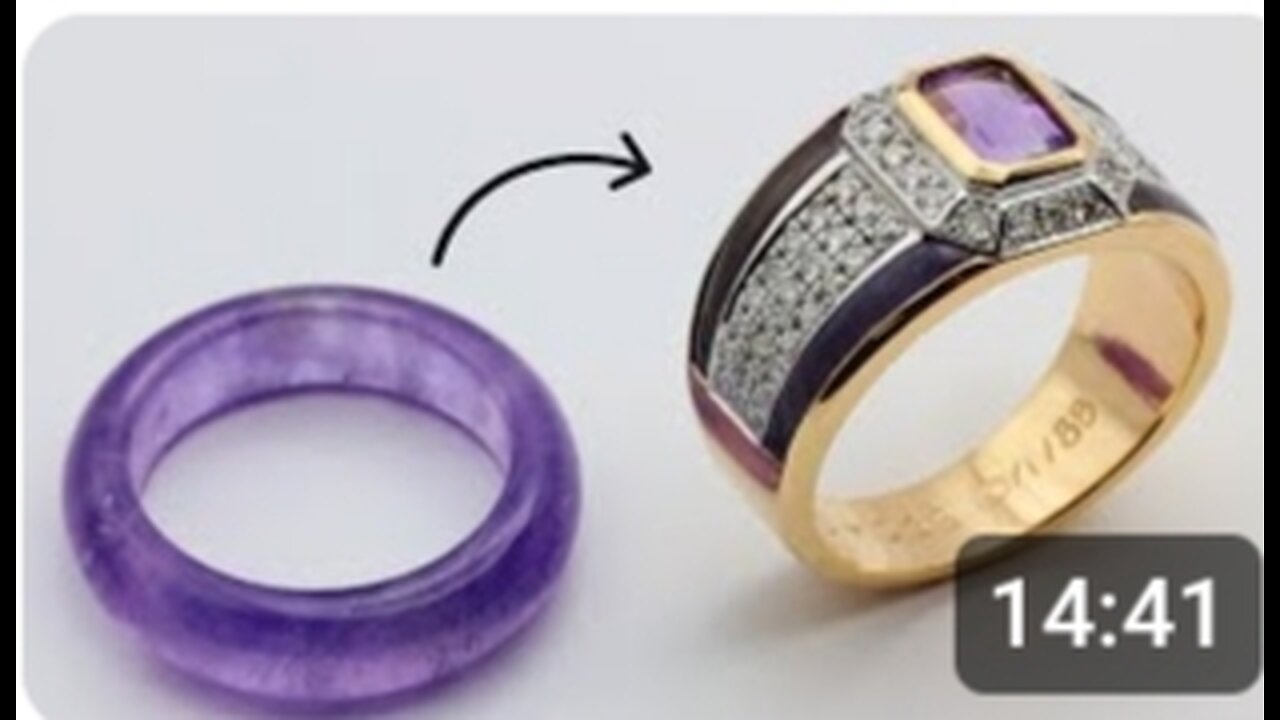 Custom Unique amethyst Ring With Gold . Unique Handmade Jewelry Ideas