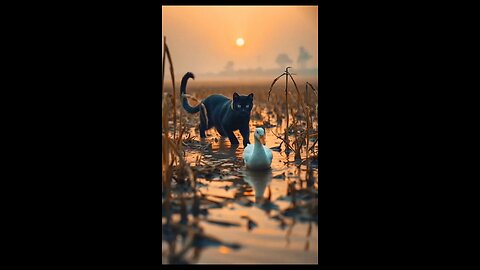 Sad Moment Of meow Cat 🥺 #Meow #Cat #Duck #DuckRunning #ViralVideos #Trending #Viral #explore #ai