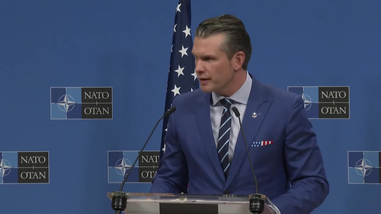 Pete Hegseth speaks to NATO in Belgium