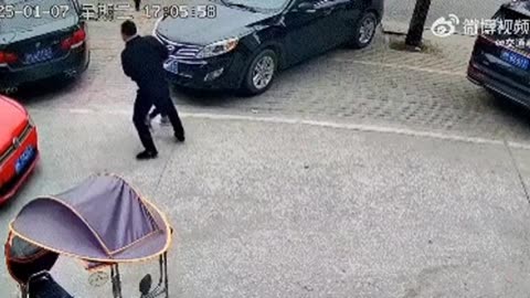 A man stopped a kid from running into the road.