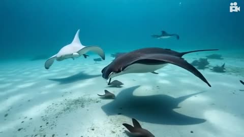 "Graceful Giants: Manta Rays and Stingrays Beneath the Waves"