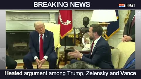 Heated argument among Donald Trump Volodymyr Zelensky and JD Vance in the Oval Office at White House