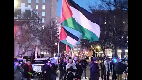 Protest against zionist Netanyahu and zionist Trump in Washington DC.