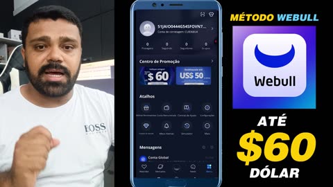 🔥URGENTE! GANHE ATÉ US$ 60 DÓLAR COM NOVO MÉTODO WEBULL 346 REAIS GRÁTIS!