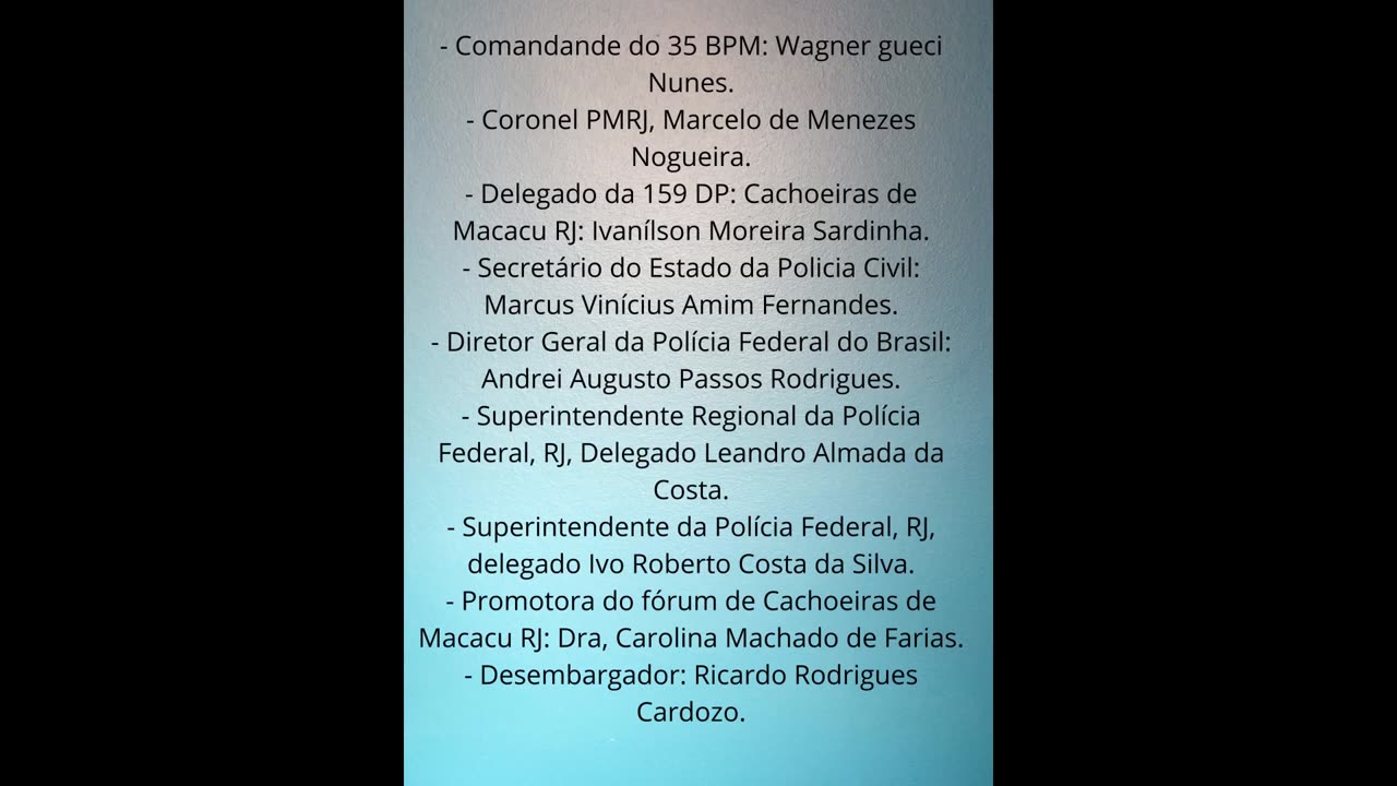 Nome dos marginais da Justiça Brasileira.