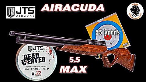 JTS AirAcuda Max in 5. 5mm testing JTS Dead Center 18 1gn pellets at 55 yards