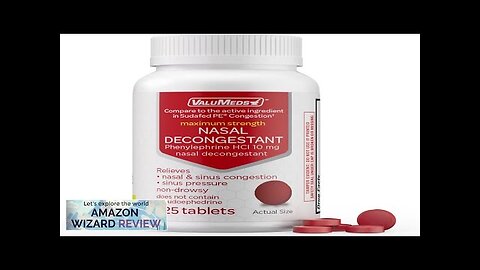 ValuMeds Nasal Decongestant PE (225 Tablets) Non-Drowsy Phenylephrine HCl 10mg Review