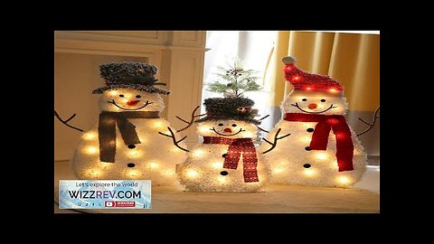 Christmas Wrought Iron Flocking Lights Snowman Counter Decoration Shopping Mall Review