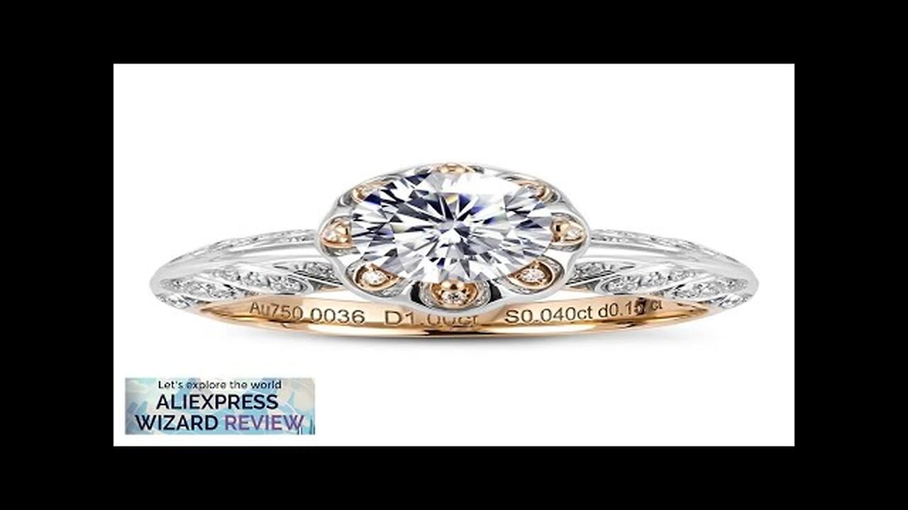 18K Moissanite Ring Double Color Rose Gold and White Engament 1 ct Review