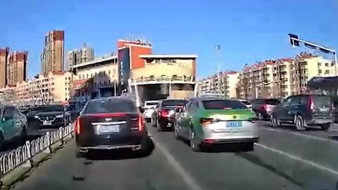 Taxi in China goes up in flames after explosion
