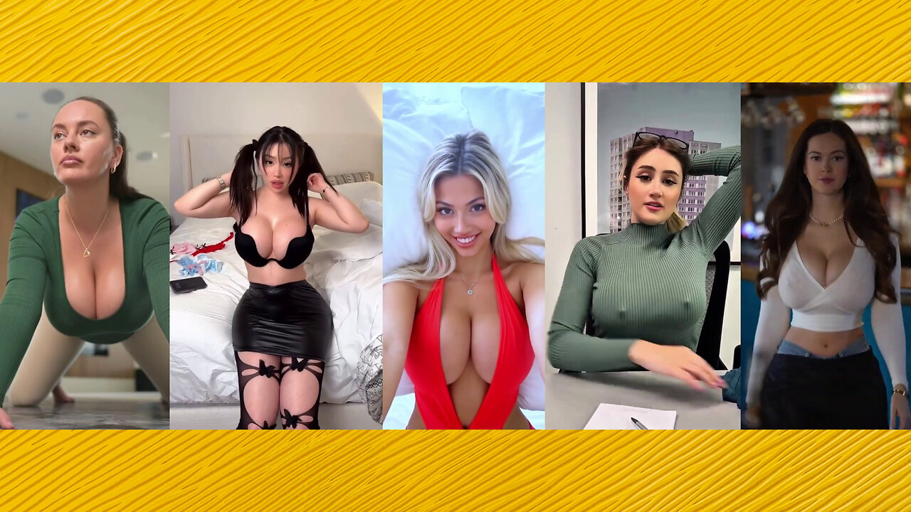 Huge Boobs / No Bra / Hard Nipples 22 - Big bank tiktok challenge ❤️‍ClipchampGirls 2025