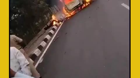 Two Killed in Car Fire on Ghatkesar Road, Medchal-Malkajgiri District