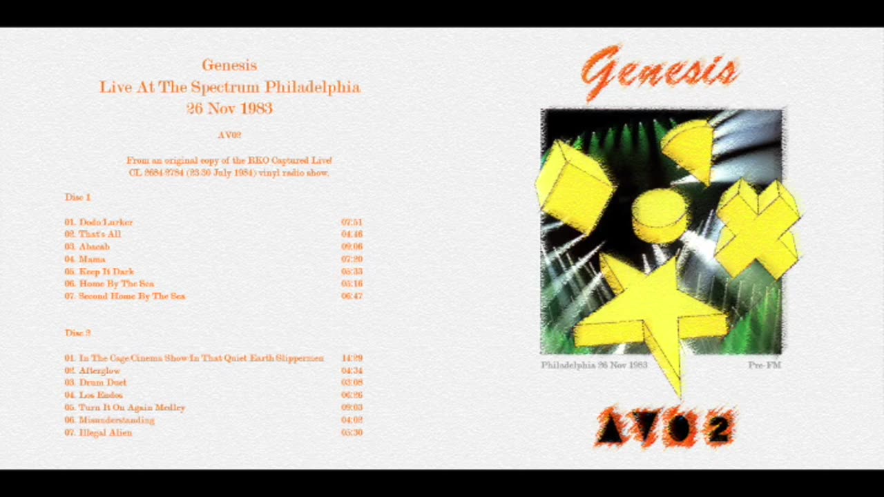 Genesis - Live - 1983.11.26 - Philadelphia - Vinyl