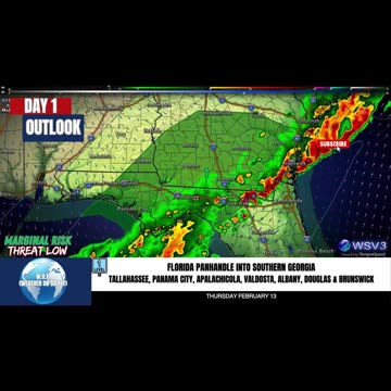🌪️ FL Panhandle & GA Storms: Wind & Tornado Risk! 2/13/25 #shorts #weather