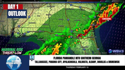 🌪️ FL Panhandle & GA Storms: Wind & Tornado Risk! 2/13/25 #shorts #weather