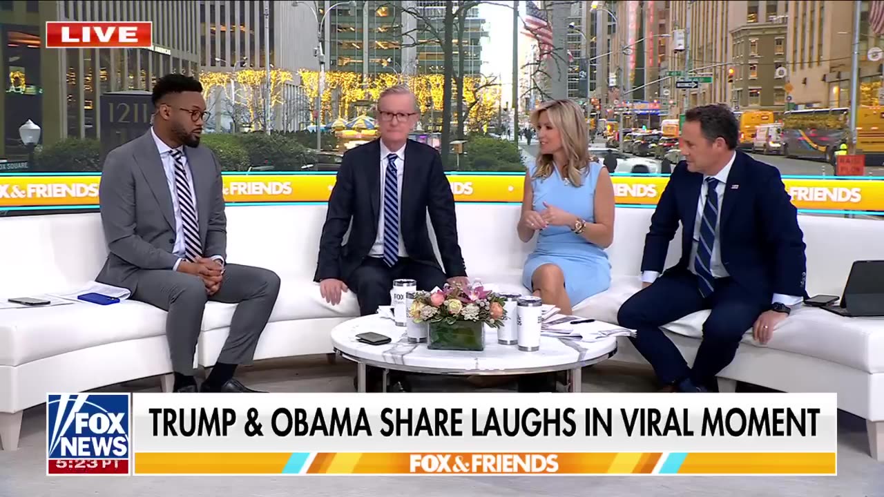 'Did you see Kamala?!': Hosts react to Trump and Obama's friendly chat