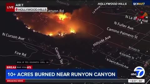 New Fire breaks out 🔥 The Sunset Fire in Hollywood Hills