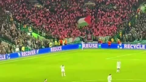 Celtic Fans Unfurl Banner at Champions League Game Saying SHOW ISRAEL THE RED CARD