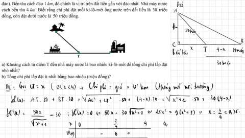 Practical derivative applications (optimization problem) - Toán thực tế (tối ưu chi phí)