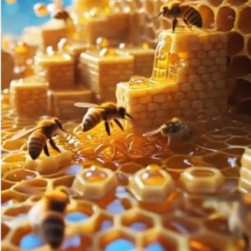 **"The Glowing Honeycomb City: A Magical Metropolis of Light and Wonder!"**