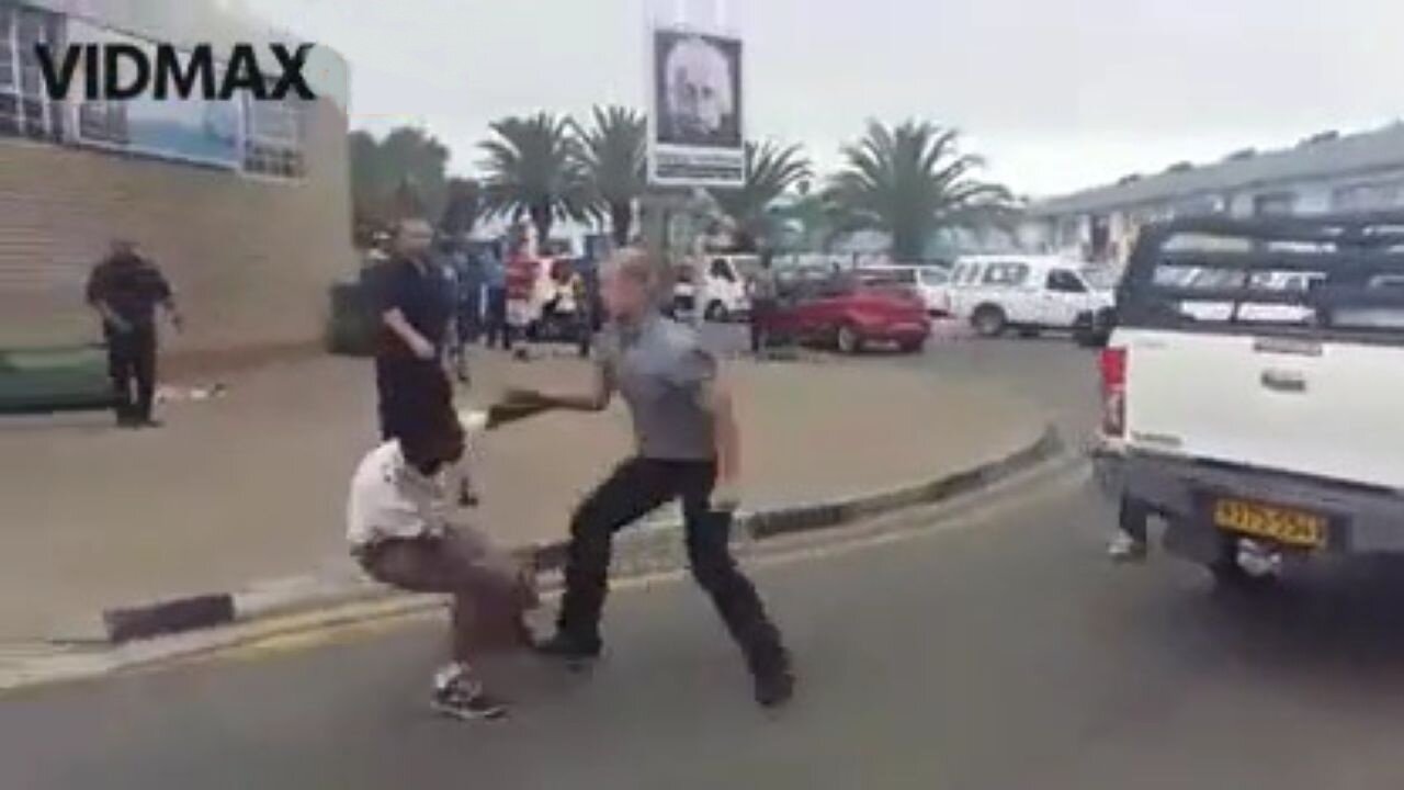 White South African Dude Knows How To Protect Himself